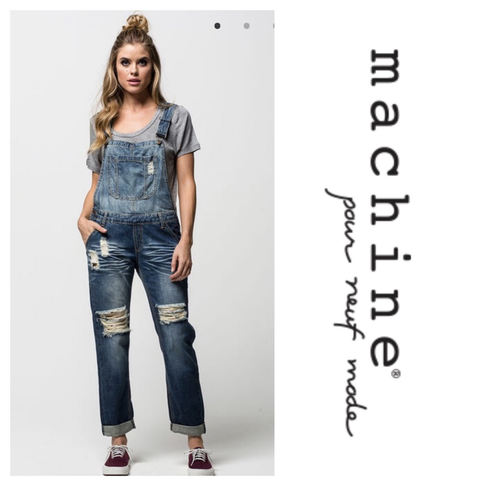Machine Jeans Nouvelle Mode Distressed Overalls